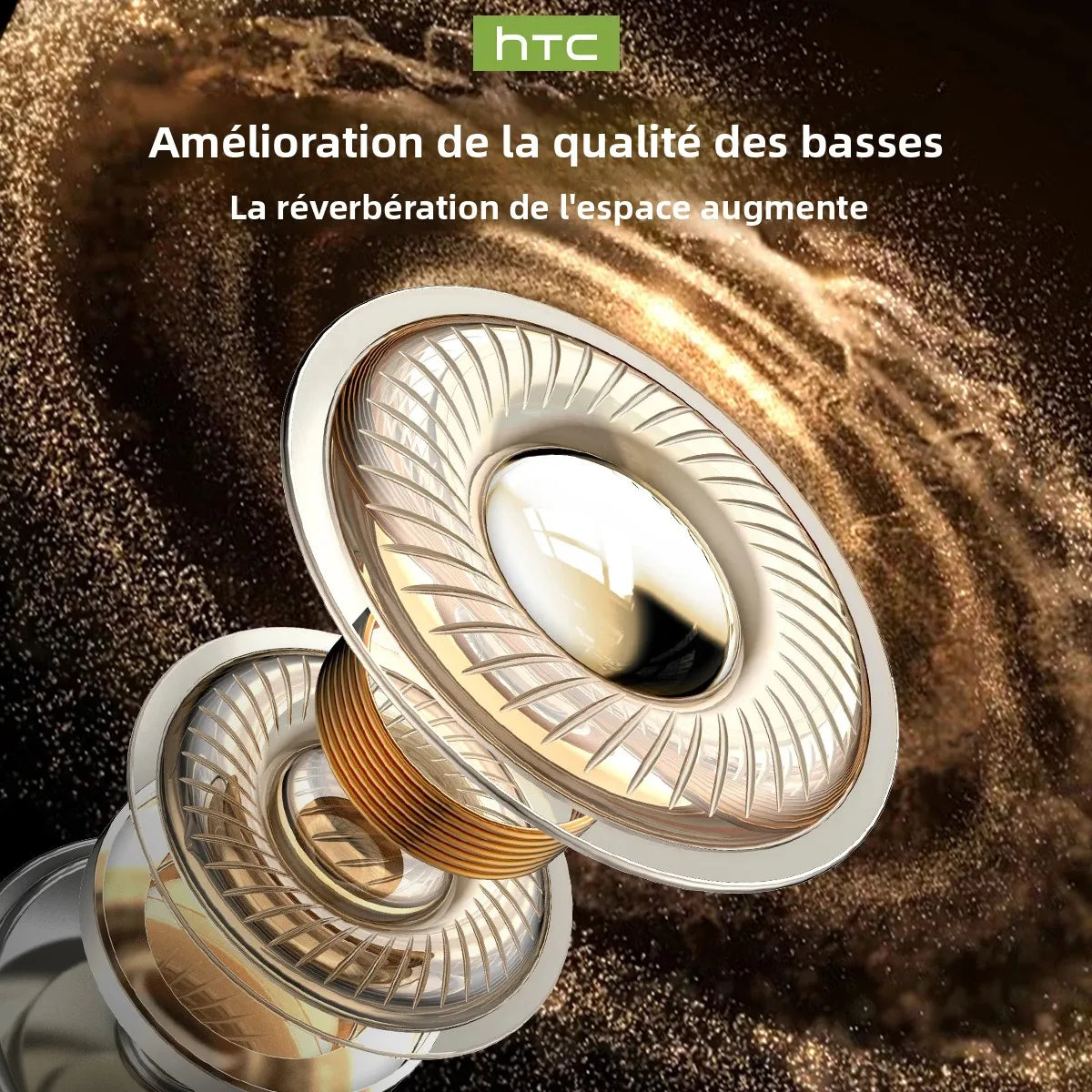 Écouteurs Bluetooth V6.0 HTC NE20, traducteur AI, écran tactile LCD OWS, casque de sport sans fil, son stéréo HD, longue durée de vie