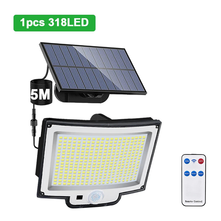 T-NEWSTYLE Solar-Außenleuchte – 328/348 LEDs