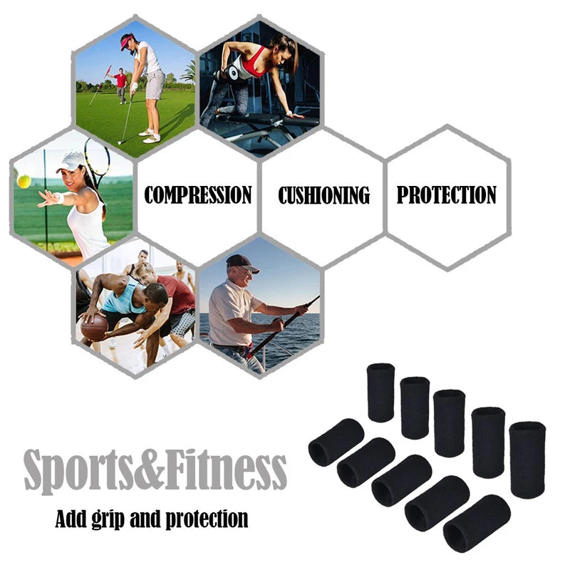Protège-doigts de sport extensibles, protection des doigts, soutien arthritique, basket-ball, volley-ball, nouveau, 10 pièces