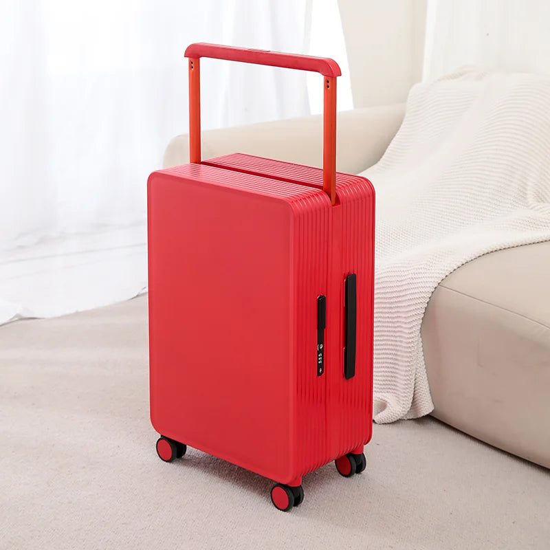 Valise rigide en PC SUSHIMU – bagage à roulettes à large poignée, 20 et 24 pouces