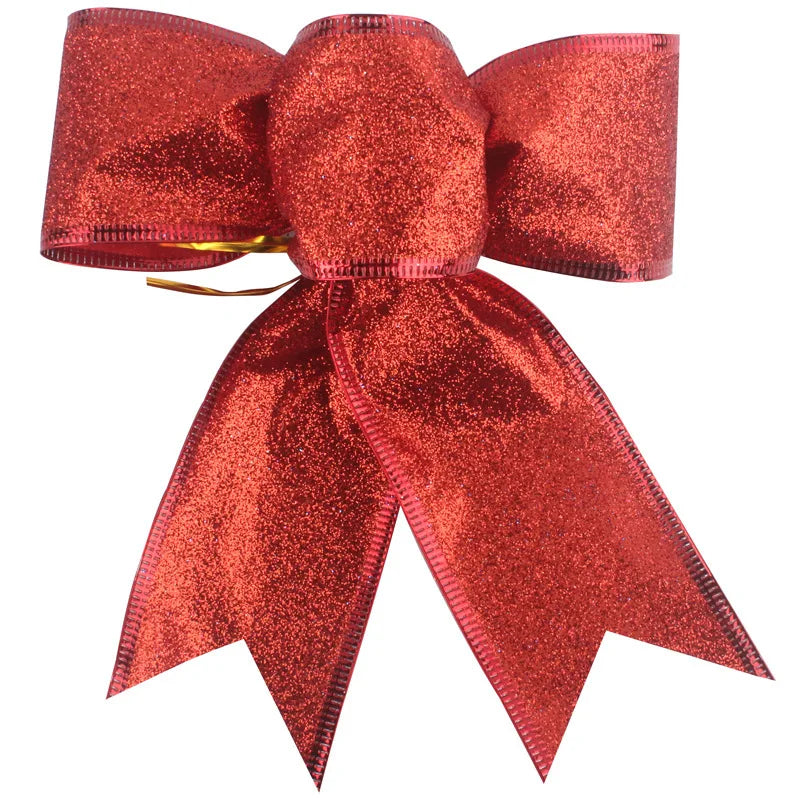 Décoration de Noël, petit nœud à 3 oreilles de 15 cm, décoration d'arbre de Noël