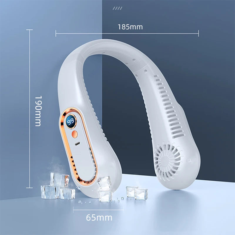 Ventilateur de cou portable sans pales Xiaomi, USB rechargeable, silencieux, affichage LED, mini refroidisseur d'air