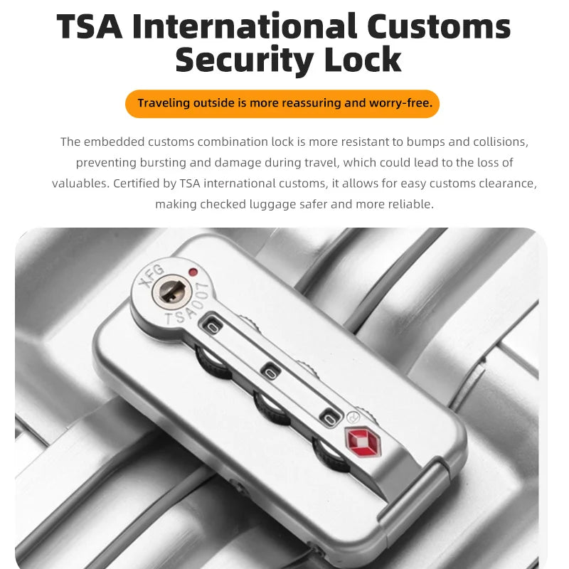 Valise rigide en alliage d’aluminium et de magnésium SUSHIMU – bagage à roulettes, 20, 24, 26 et 29 pouces