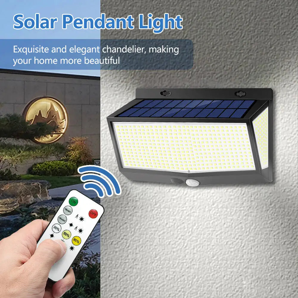 Superhelle Solar-Wandleuchte mit 528 LEDs