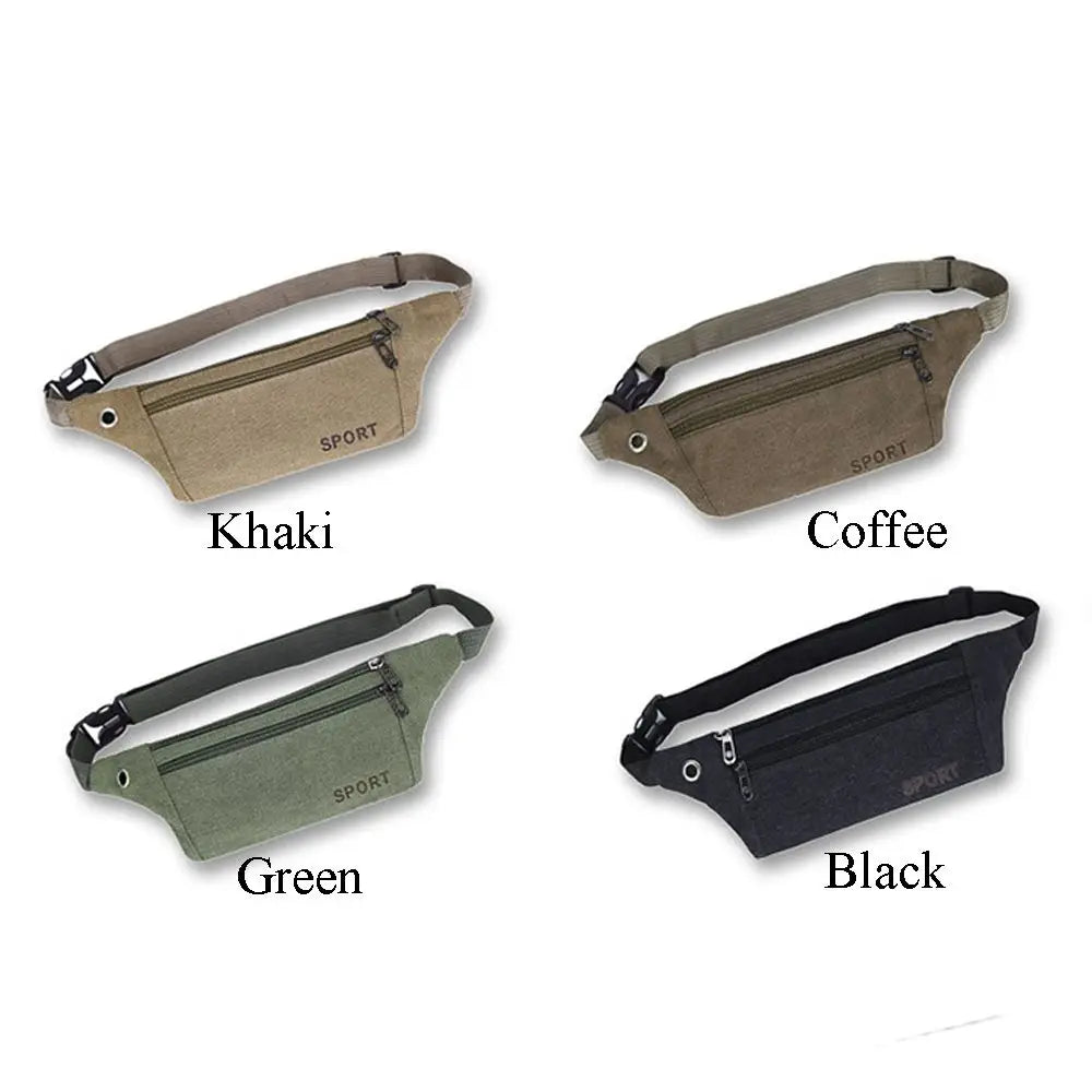 Sac banane multi-poches pour femme/homme, sac banane, sac ceinture en toile, portefeuille décontracté