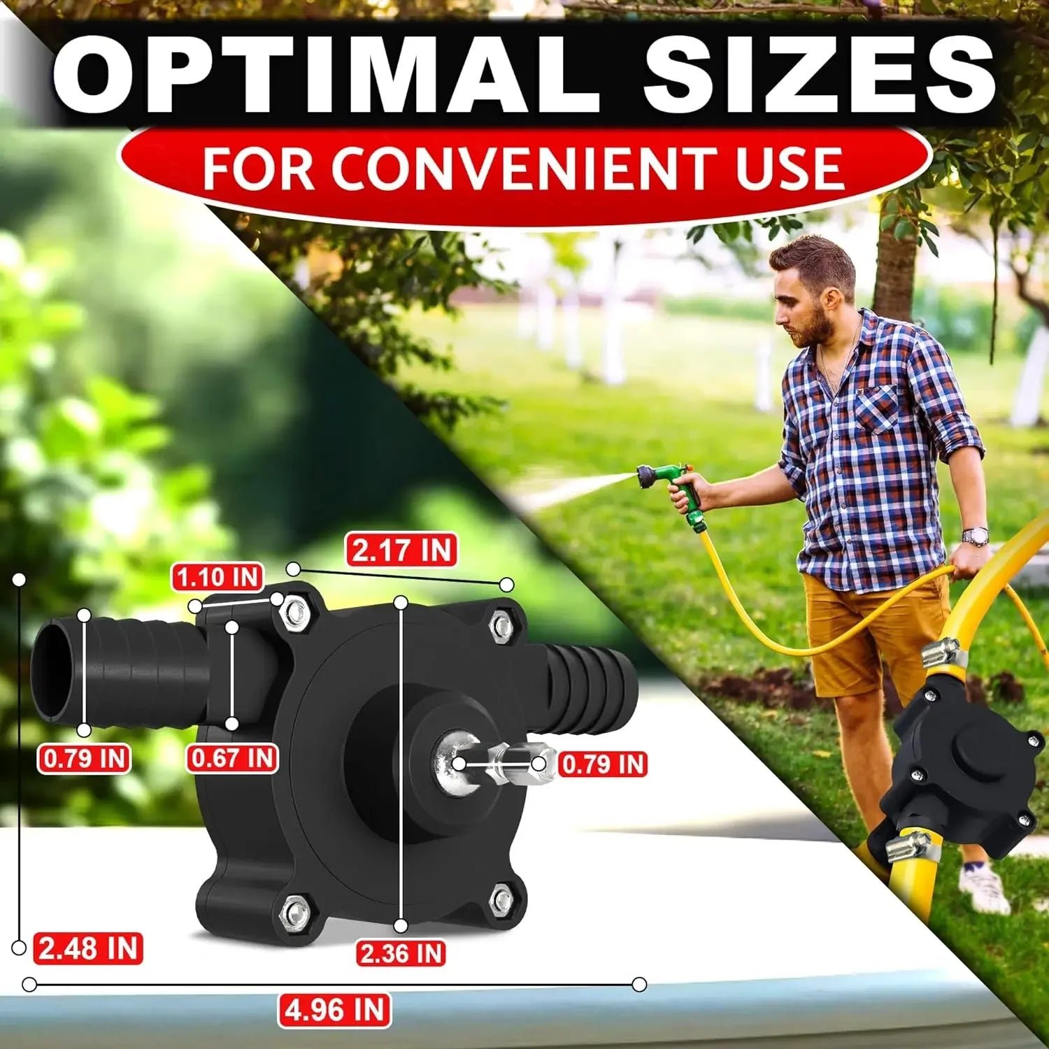 Pompe de perceuse électrique portable, auto-amorçante, pompes de transfert de liquide, petite pompe à eau domestique 62, outil de jardin extérieur