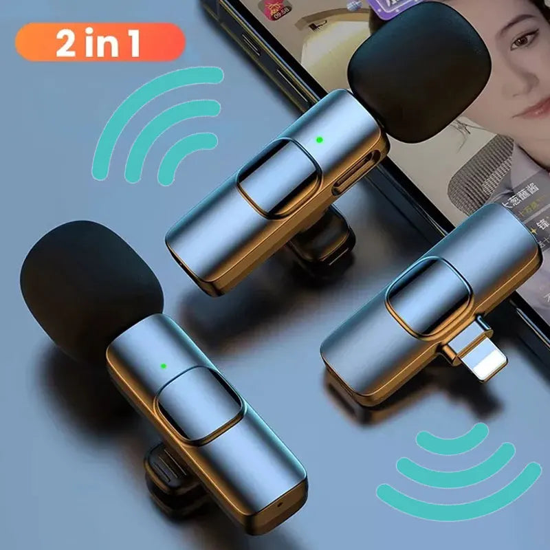 Microphone Lavalier sans fil, Mini Microphone d'enregistrement Audio et vidéo pour iPhone, téléphone Android, diffusion en direct, micro de jeu Portable