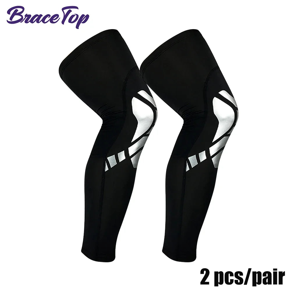 Chaussettes de compression longues pour hommes et femmes, genouillères de fitness antidérapantes, support pour cuisses, bas longs, manches pour cuisses