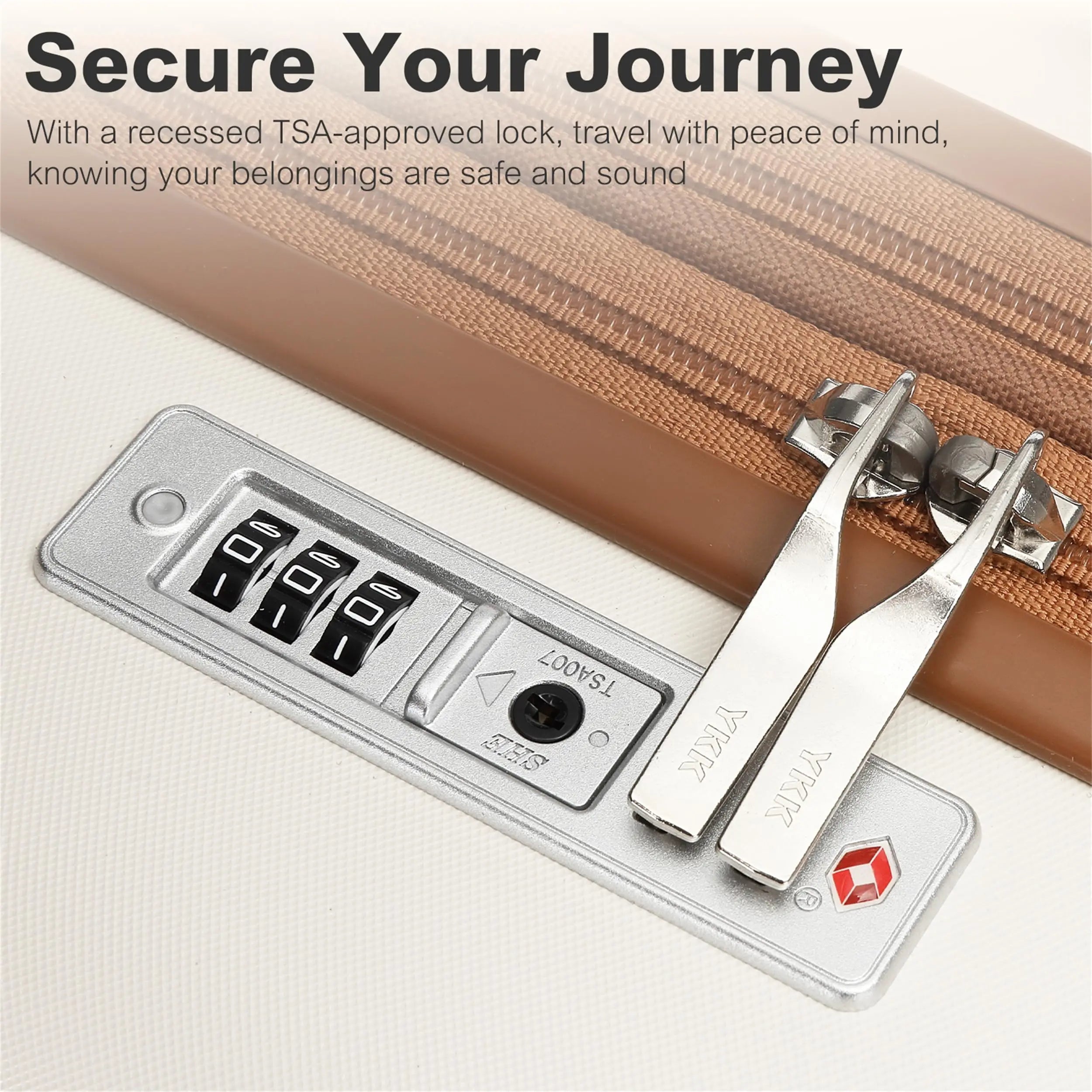 Valise rigide ABS + PC à 4 roues avec serrure TSA KONO – bagage cabine et soute (55 / 65 / 75 cm)