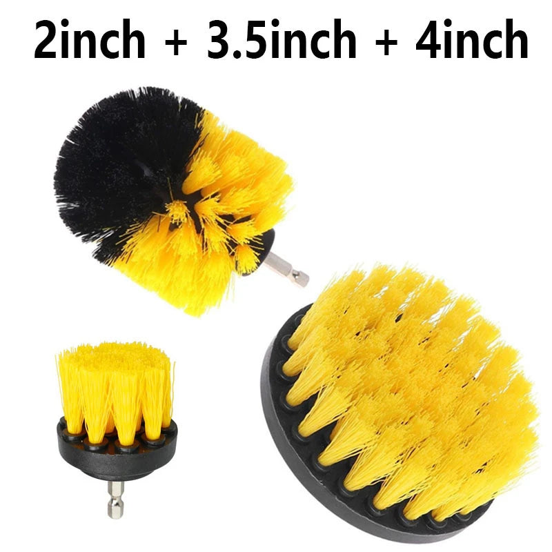 Brosse électrique avec perceuse, brosse à récurer pour voitures, douches, baignoires