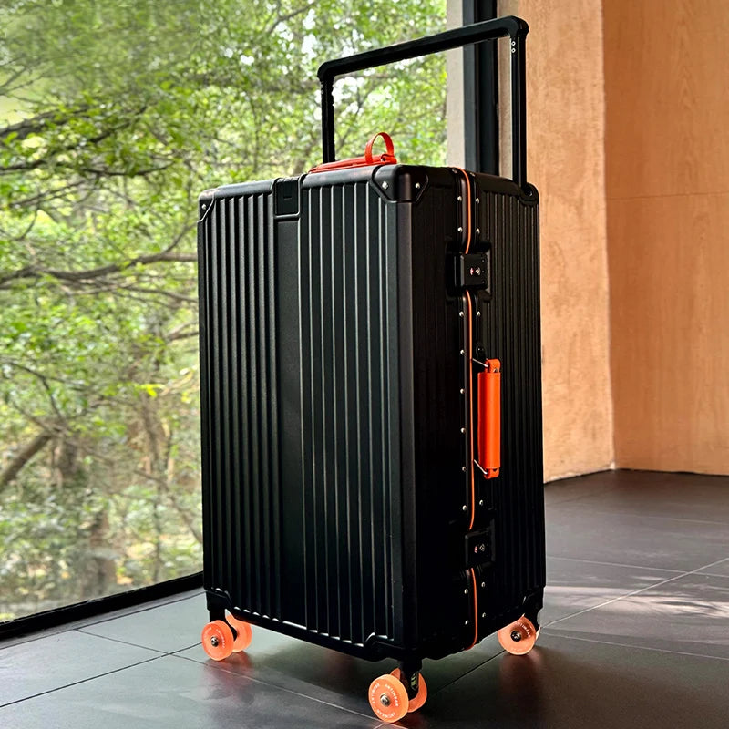 Valise rigide en PC avec poignée télescopique à tube large SUSHIMU – bagage à roulettes extensible, 20, 24, 26 et 28 pouces