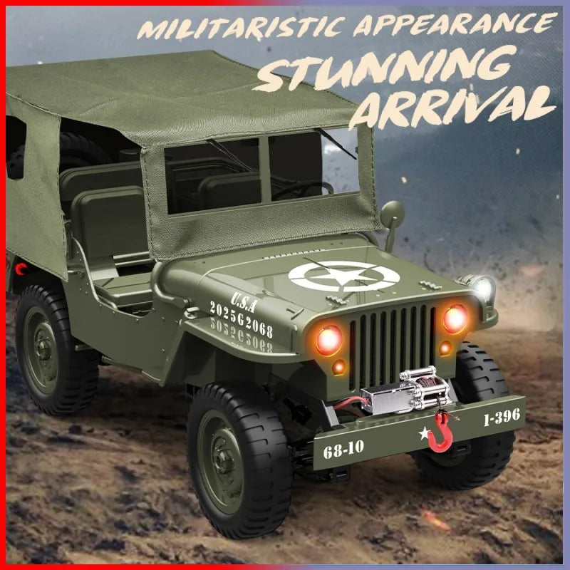VOITURE RC JJRC C8815 Rc voiture 1941 JEEP WILLYS 2.4g 4wd RTR échelle d'escalade sur chenilles camion militaire véhicule tout-terrain jouet adulte cadeau pour les enfants