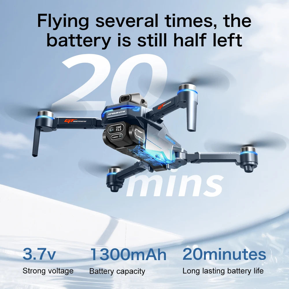 Drone Xiaomi Mijia GT8 Professionnel 8K HD, Trois Caméras 5G WIFI, Pliable, Quatre Axes, Moteur Sans Balais, Flux Optique, Vol Stationnaire, Quadrirotor