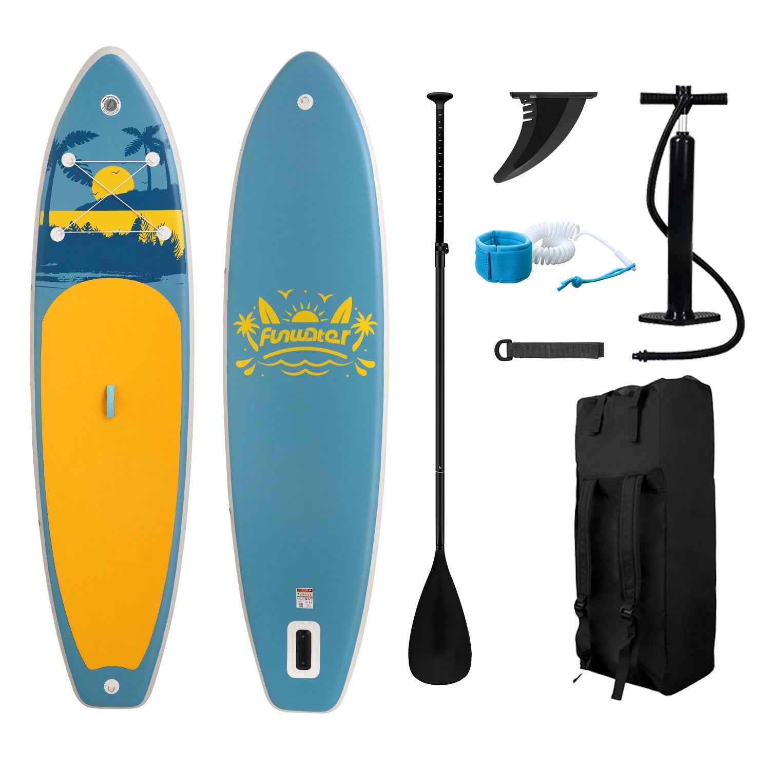 Planche de Paddle Gonflable Antidérapante FunWater, Sports Aquatiques, 335x83x15cm