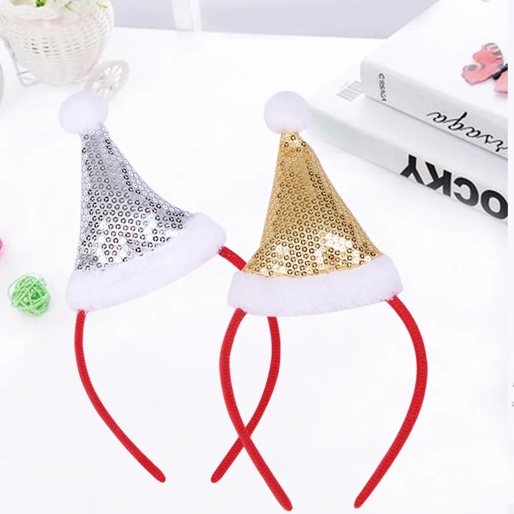 Serre-tête décoratif de Noël, or, argent, rouge