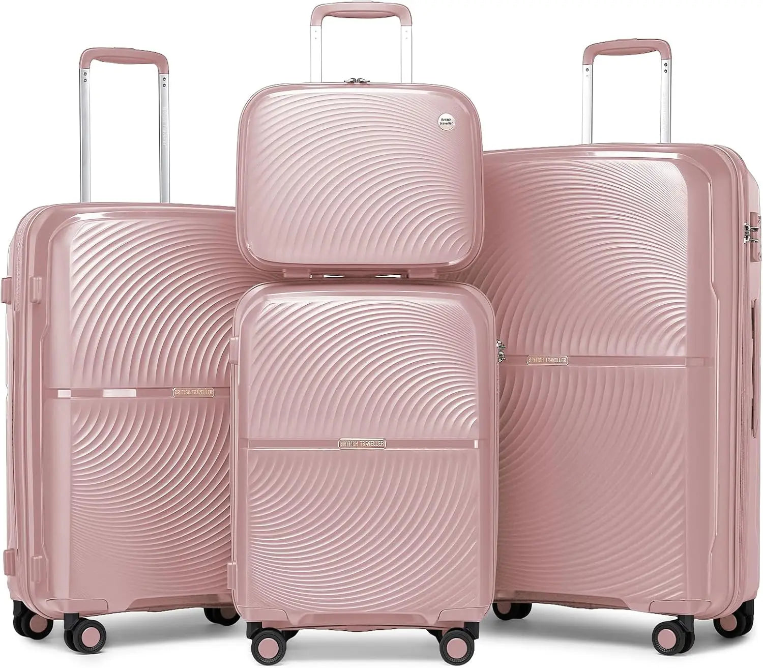 Ensemble de valises rigides British Traveler KONO, 4 pièces, PP, serrure TSA