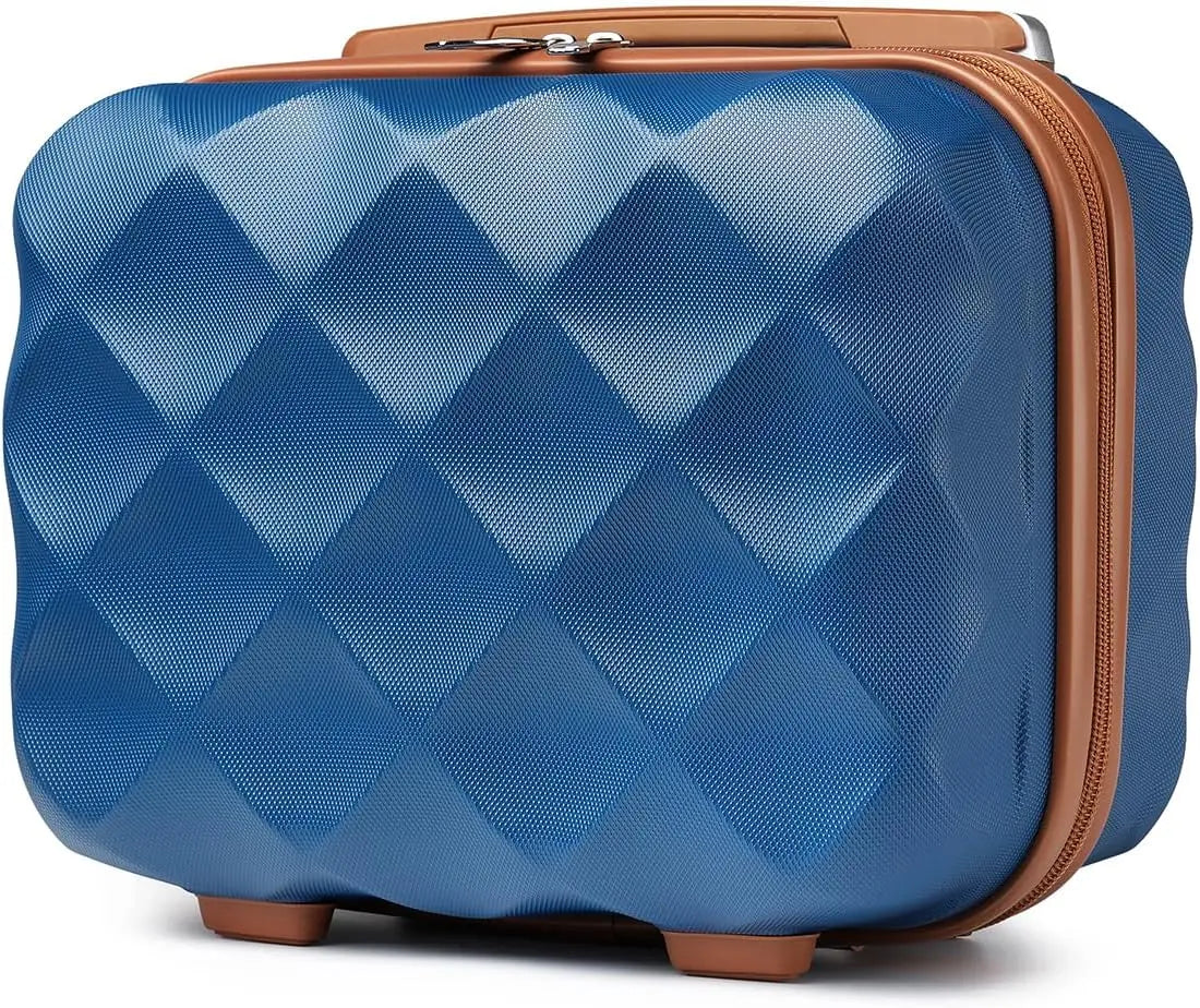 Étui de beauté pour voyageur britannique, mallette de maquillage rigide, bagage à main portable, poignée portée, ceinture grise 31x25x17.2cm