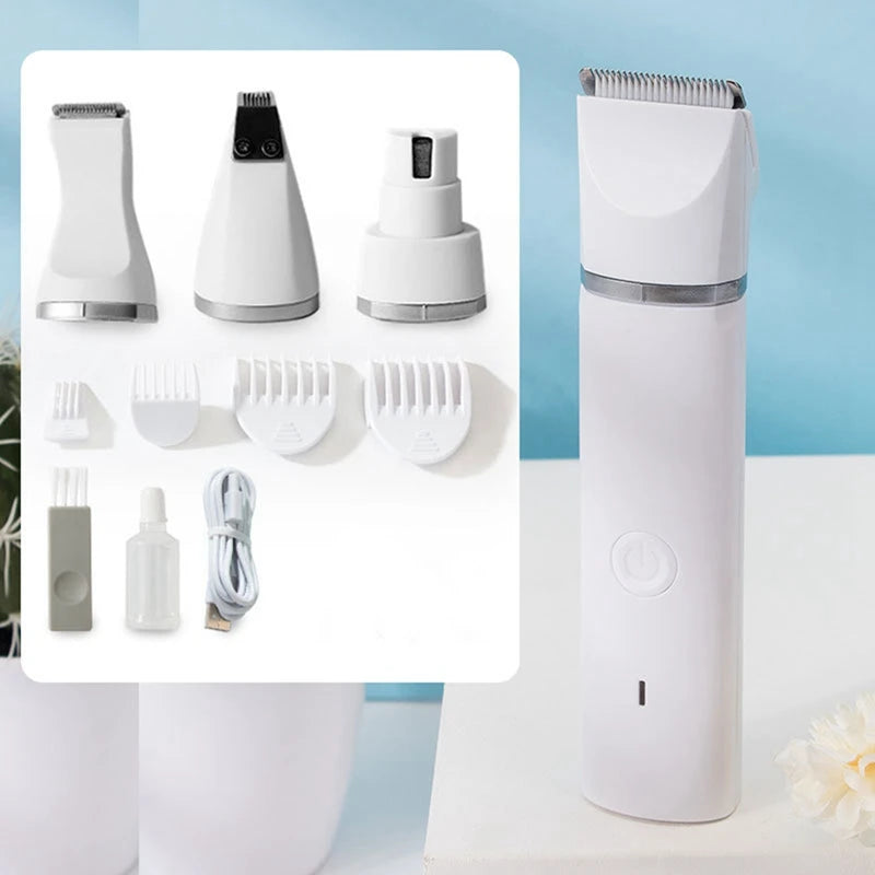 Kit de toilettage pour animaux de compagnie 4 en 1 Tondeuse rechargeable pour poils de chien et de coupe ongles