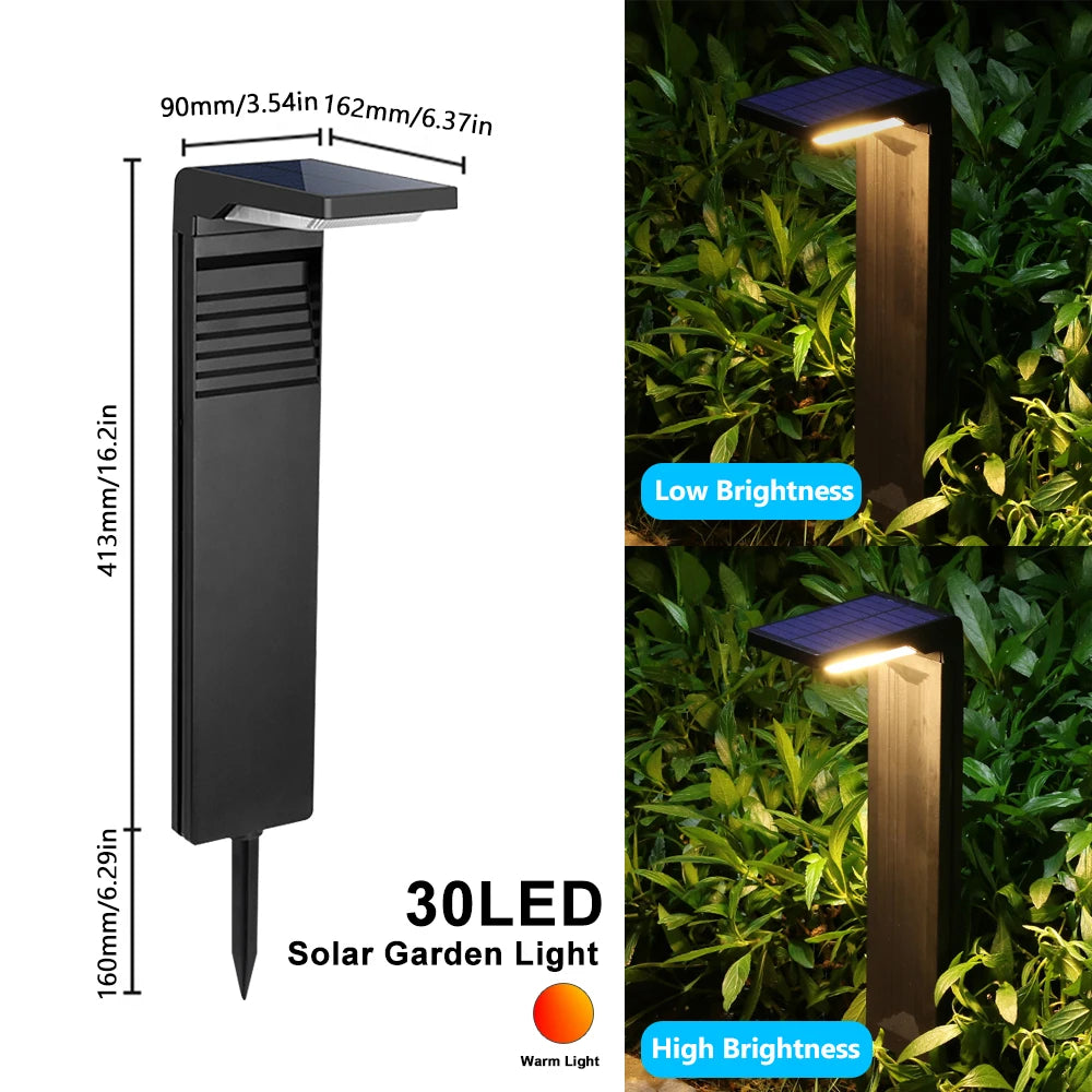 Wasserdichte Solarleuchten für den Außenbereich – Helle Landschaftsbeleuchtung für Garten, Hof, Gehweg und Veranda, 62 LEDs