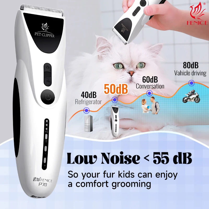 Tondeuse pour animaux domestiques à faible bruit, Ensemble rechargeable