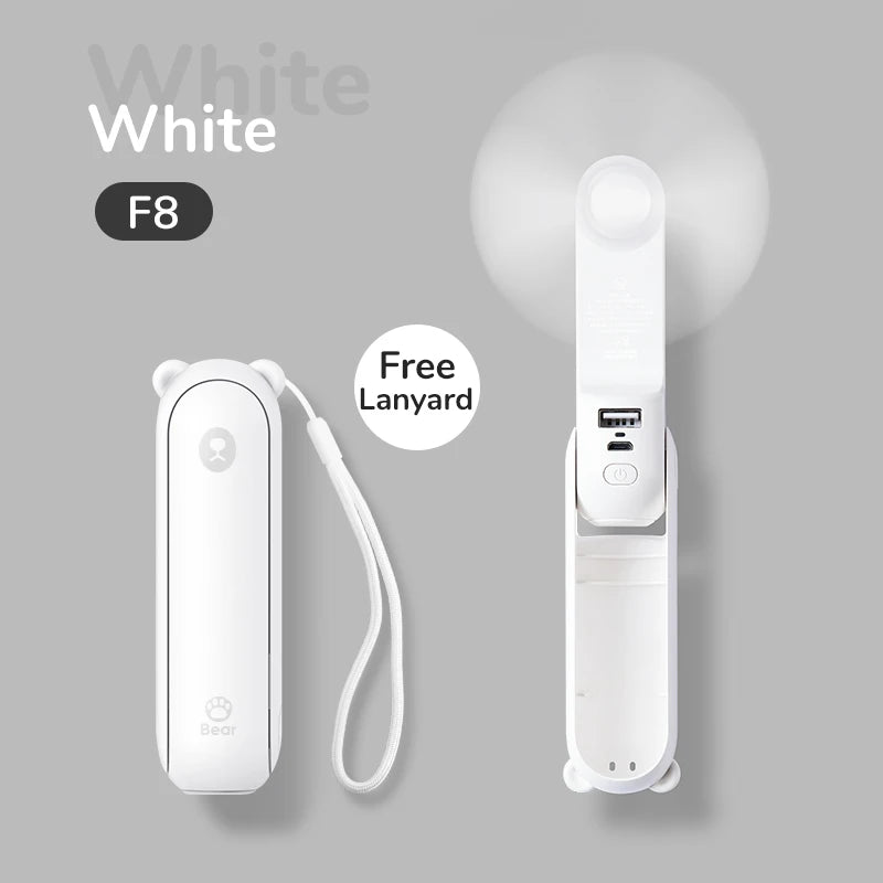 Mini ventilateur portable 3 en 1 JISULIFE rechargeable par USB 4 500 mAh avec batterie externe et lampe de poche