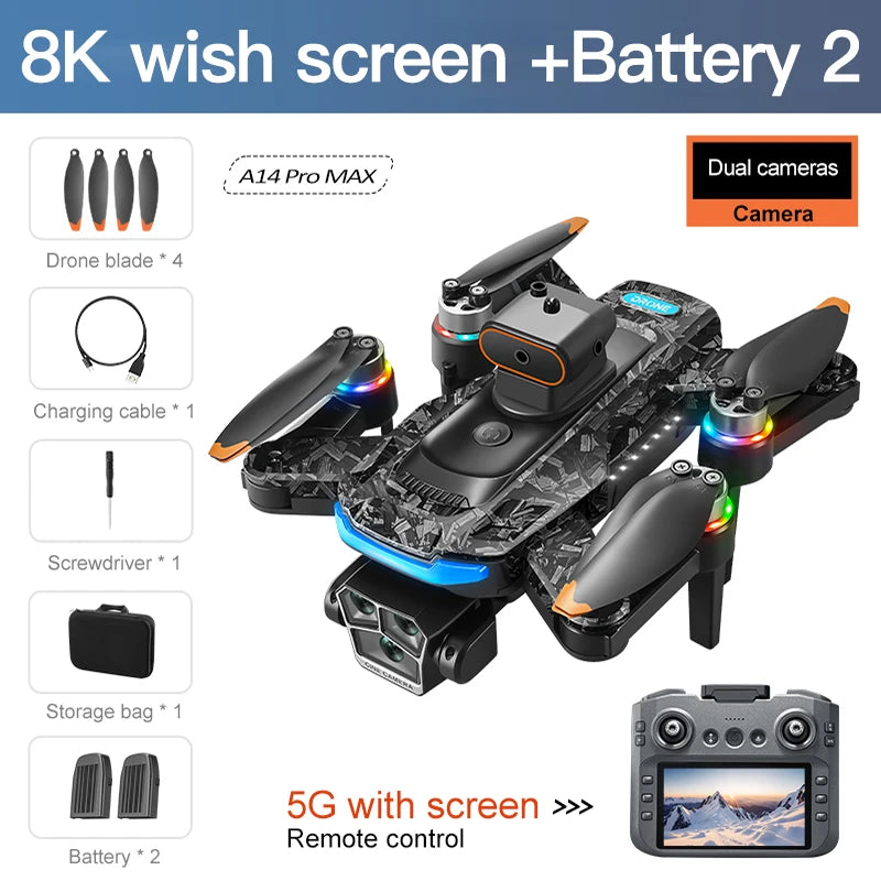 Drone Xiaomi Mijia A14 Pro Max – GPS 8K, Triple Caméra, Évitement d’Obstacles, Moteur brushless