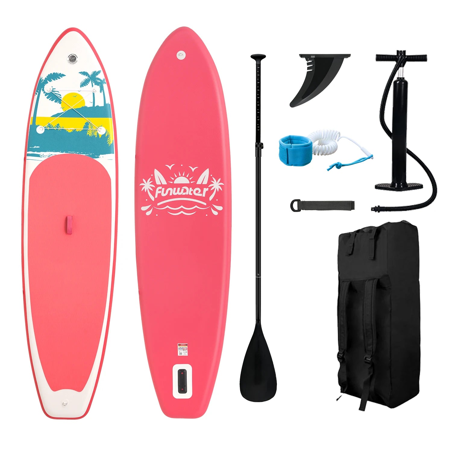 Paddle Board Planche de surf, FunWater Stand Up, Planche à pagaie Roulement de poids 165 kg + Convient aux hommes et aux femmes pour le glisse aquatique et le surf