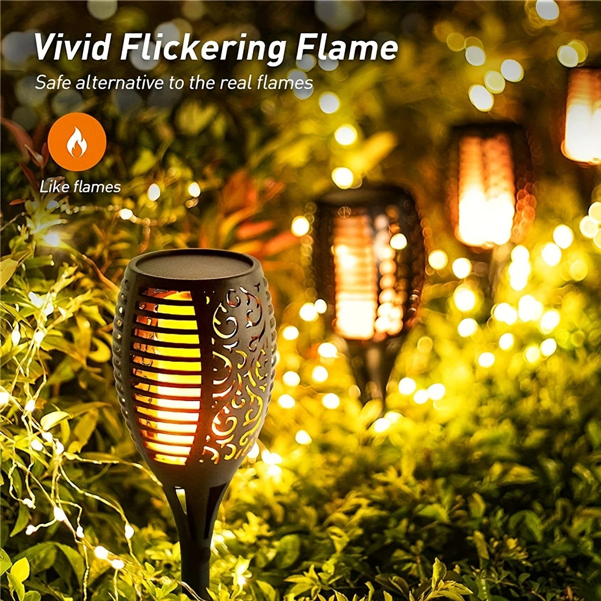 Lampe Solaire LED, Lumière vacillante, Lumière Étanche, Jardin, Décoration Extérieure