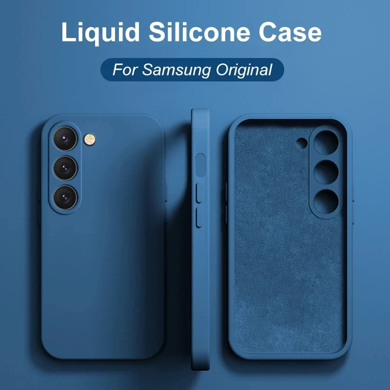 Coque de téléphone en silicone liquide pour Samsung Galaxy S23, S22 Ultra Plus, S23Plus, S23Ultra