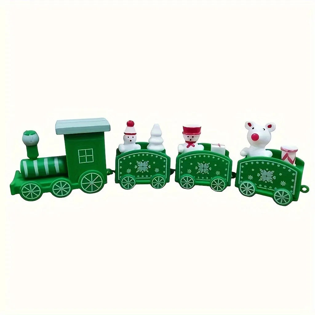 Train de Noël en plastique – décoration festive pour la maison, ornement d’arbre de Noël, cadeau du Nouvel An 2025 pour enfants