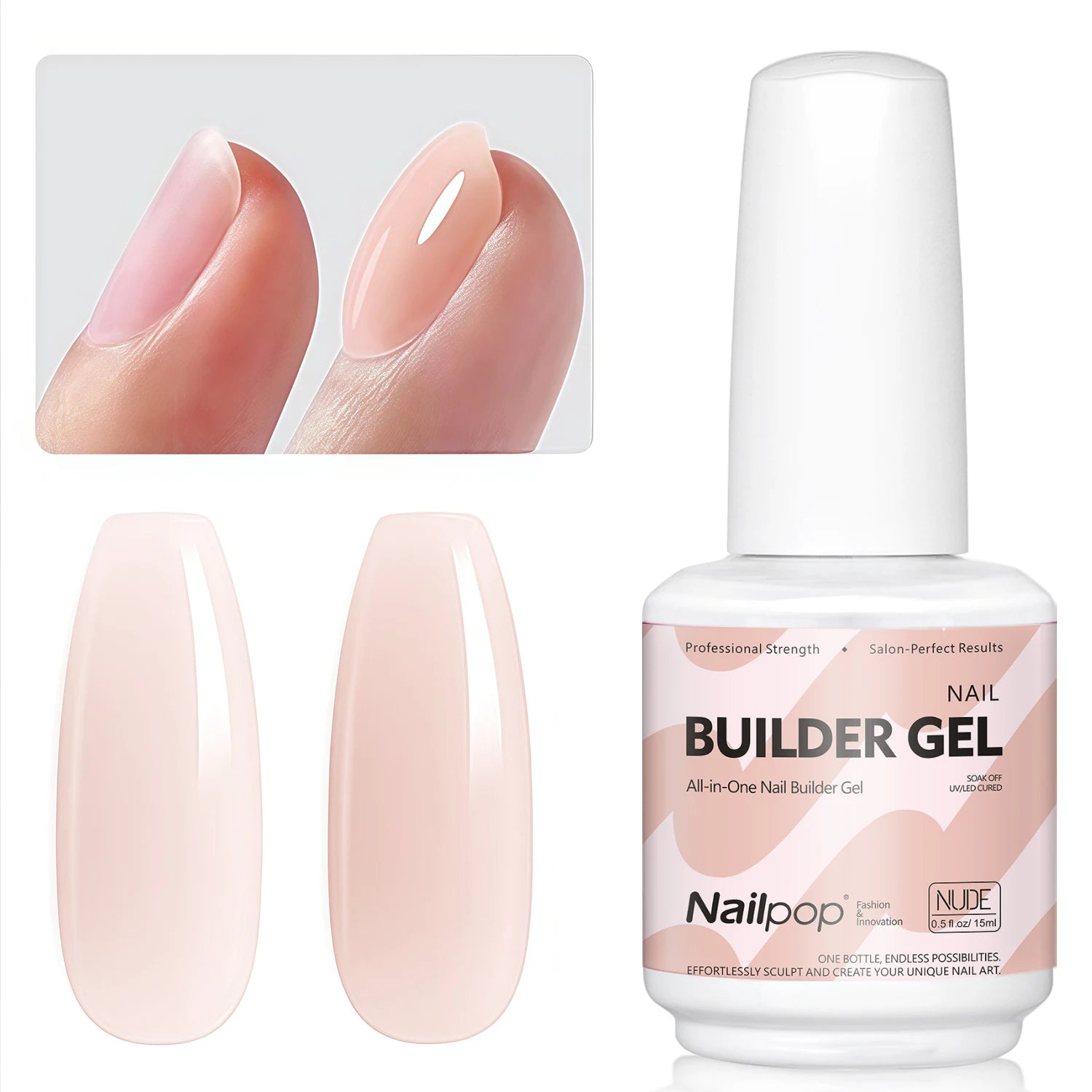 7-in-1 Builder Gel – Transparent, Weiß, Rosé, Nude 15ml