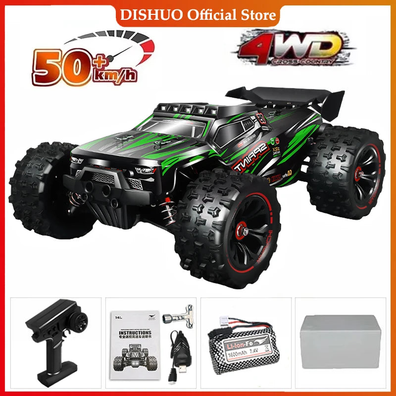 Voiture RC avec Télécommande LED pour Enfants, 1:16, 85 Km/h, 50 Km/h, Camion Monster 4x4 à Dérive à Grande Vitesse, Jouets vs Wltoys 124017