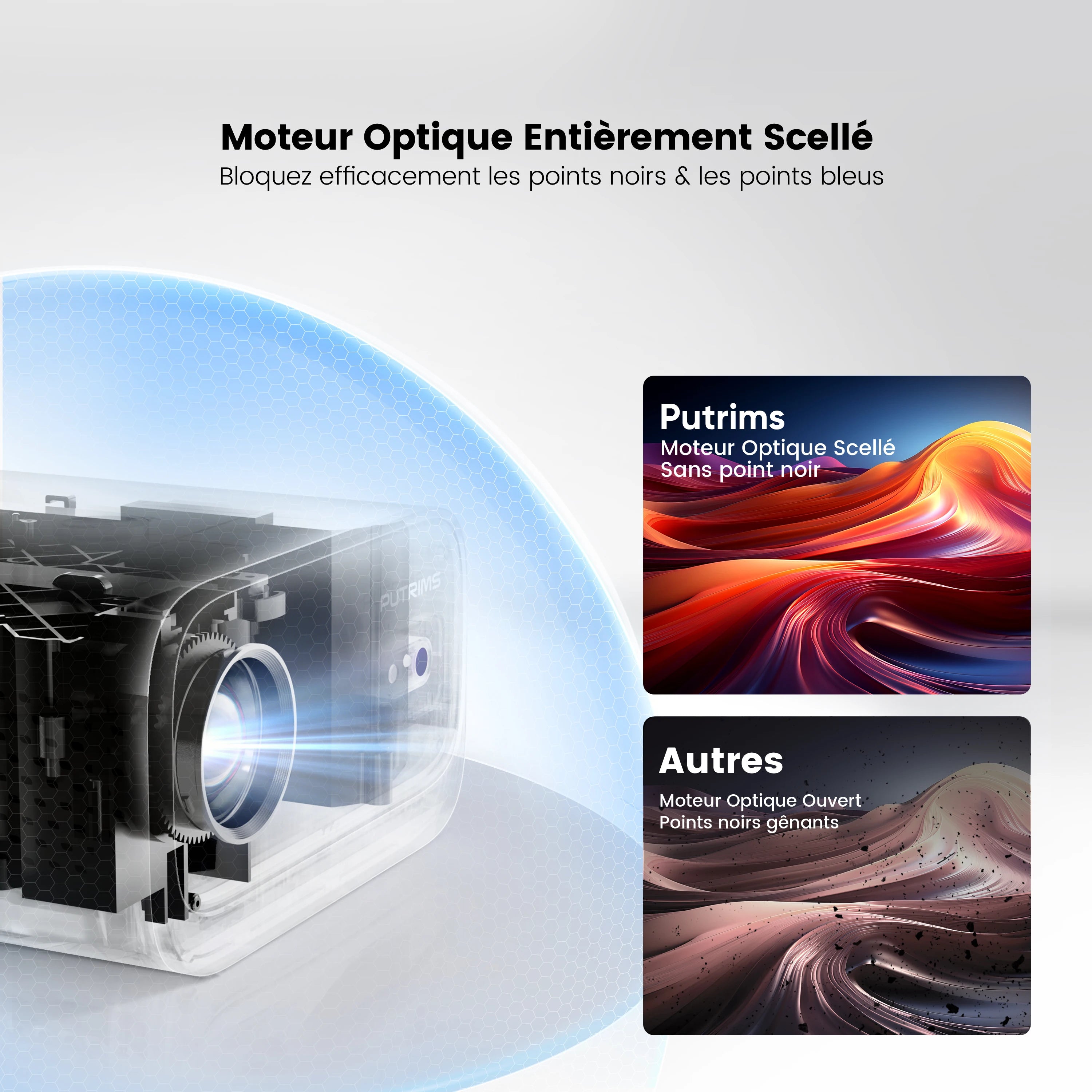 Projecteur Vidéo PUTRIMS Mini 1080P – Home Cinéma Portable avec WiFi et Bluetooth