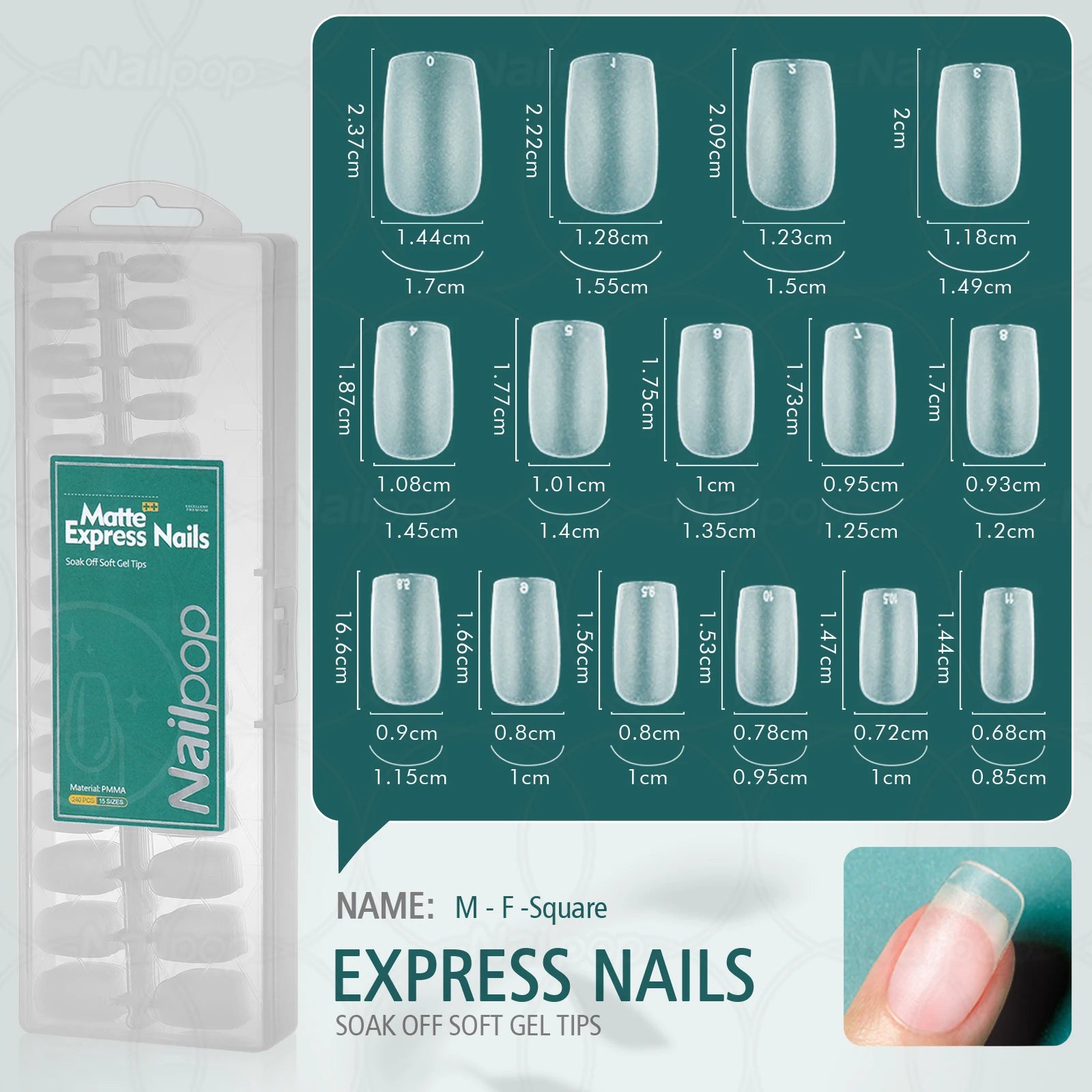 Faux ongles mats et doux, 240 pièces