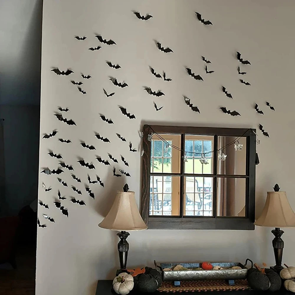 Autocollants Muraux Chauves-Souris – Décoration Halloween, Porche Horreur