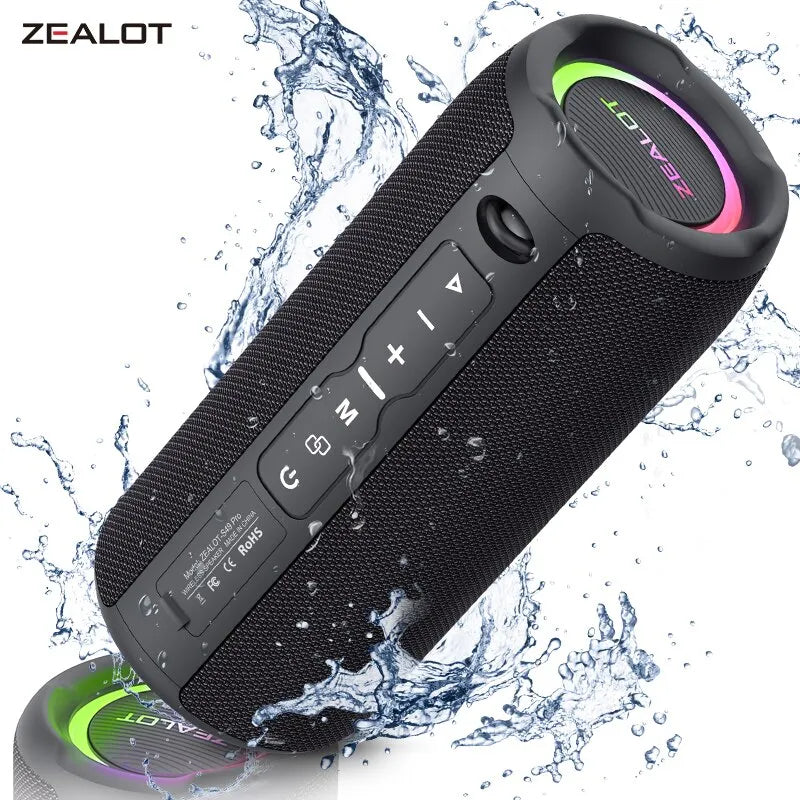 S49PRO Portable Bluetooth Speaker, Wireless Speaker, IPX6 Waterproof Speaker, Bass Boost, Pairing, 20W