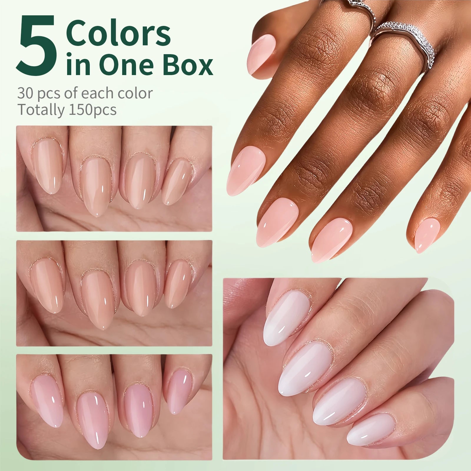 Faux ongles press-on Ultra Fit – préformés, 5 couleurs, extra court/moyen, gel doux, forte adhérence