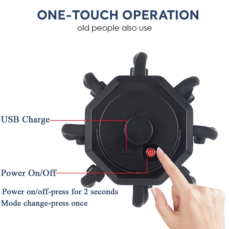 Masseur de tête électrique en forme de pieuvre Ohio, 3 modes de vibration, massage thérapeutique du cuir chevelu, fatigue de la tête, améliore le sommeil