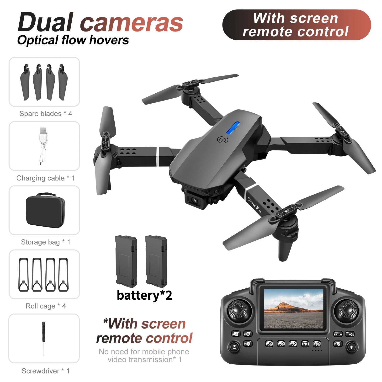 Drohne E88/E99 2025 Verbessert – Dual 4K HD Kamera