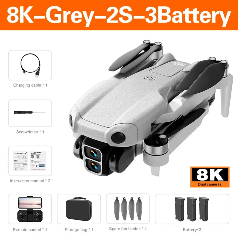 Drone Xiaomi Mijia A888 PRO 8K HD avec double caméra, moteur sans balais, 5G WiFi FPV, pliable, quadcopter, localisation de flux