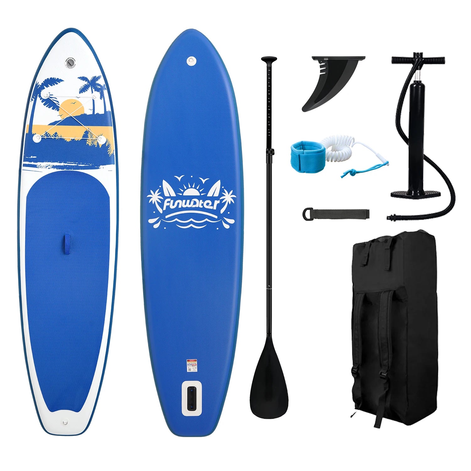 Paddle Board Planche de surf, FunWater Stand Up, Planche à pagaie Roulement de poids 165 kg + Convient aux hommes et aux femmes pour le glisse aquatique et le surf