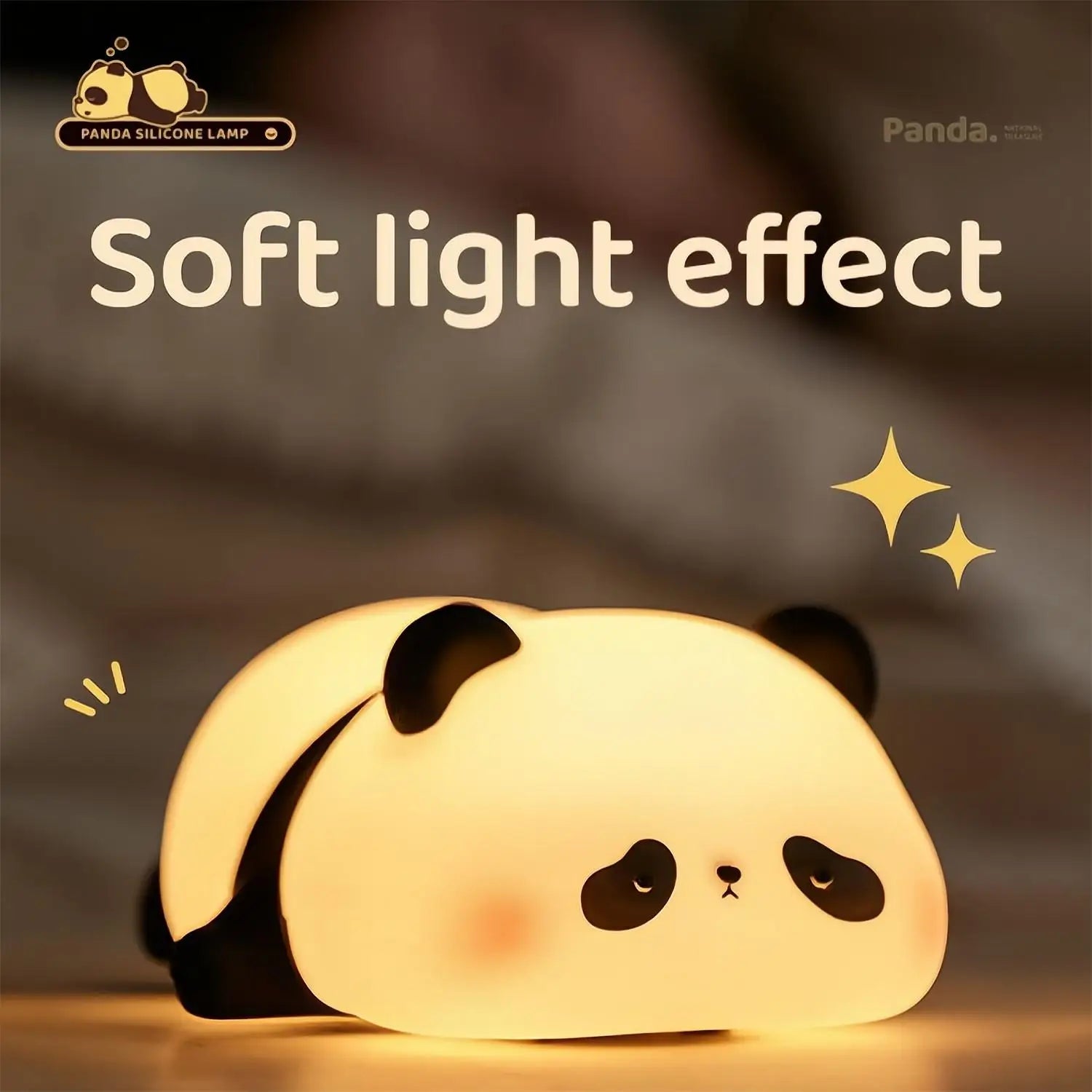LED Silikon-Nachtlicht Panda/Löwe für Kinder – USB wiederaufladbar