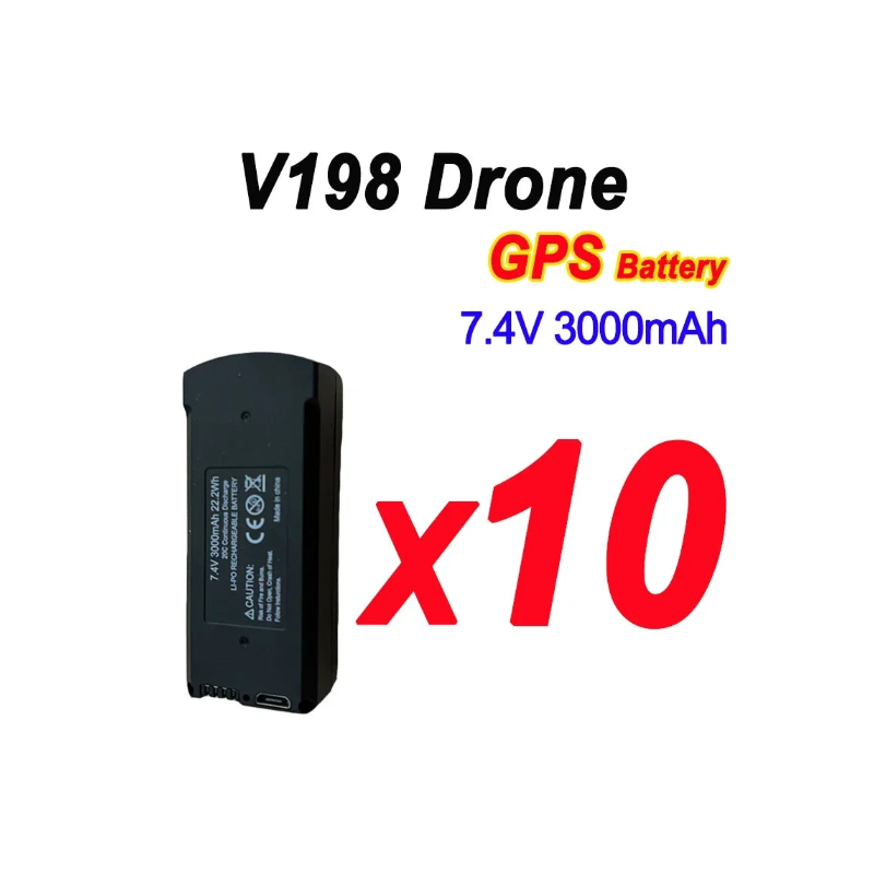 Batterie originale 7.4V 3000mAh pour Drone V198 MAX / V198 MAX PRO – Batterie de remplacement RC