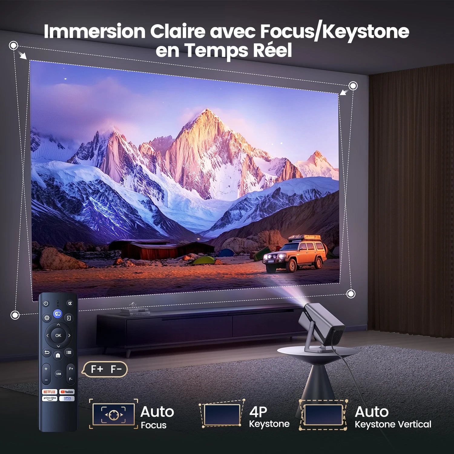 Projecteur Vidéo IWIMIUS 4K 800ANSI – Home Cinéma avec Netflix et Android TV