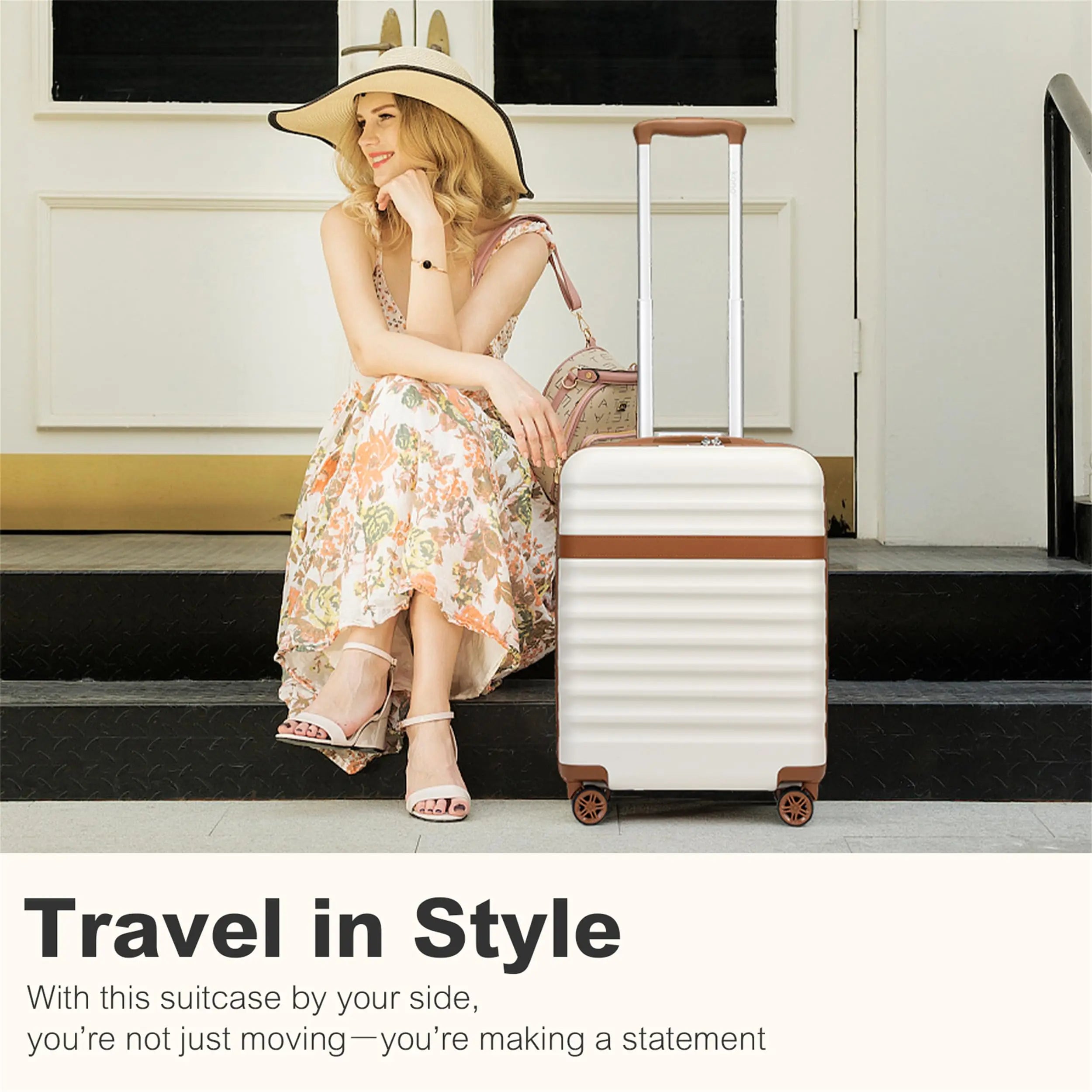 Valise rigide ABS + PC à 4 roues avec serrure TSA KONO – bagage cabine et soute (55 / 65 / 75 cm)