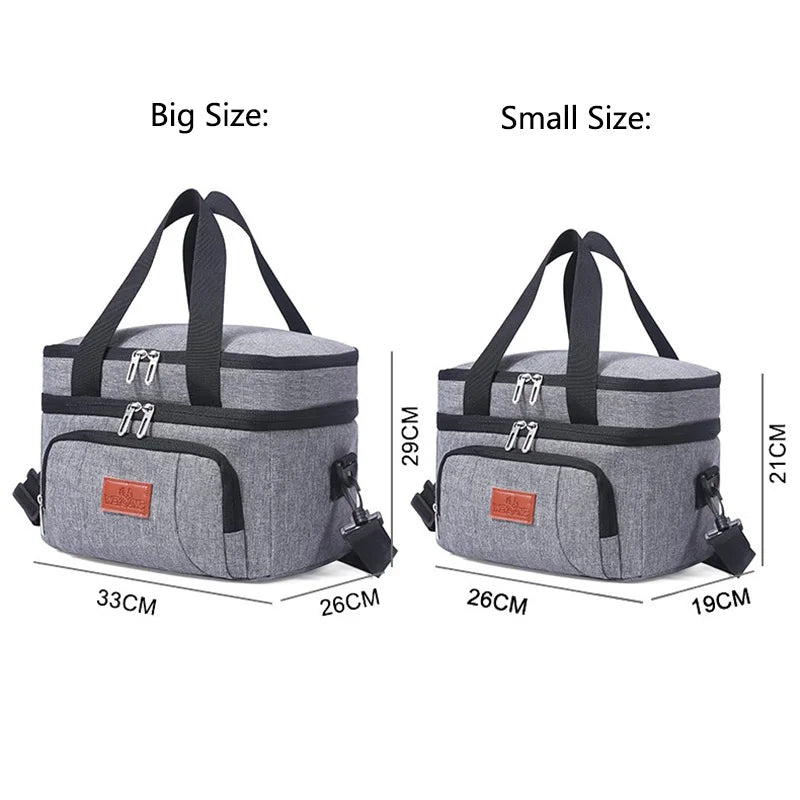 Sac isotherme, Boîte à lunch fourre-tout multifonctionnelle à double couche avec sangle, glacière, grande capacité, voyage, pique-nique