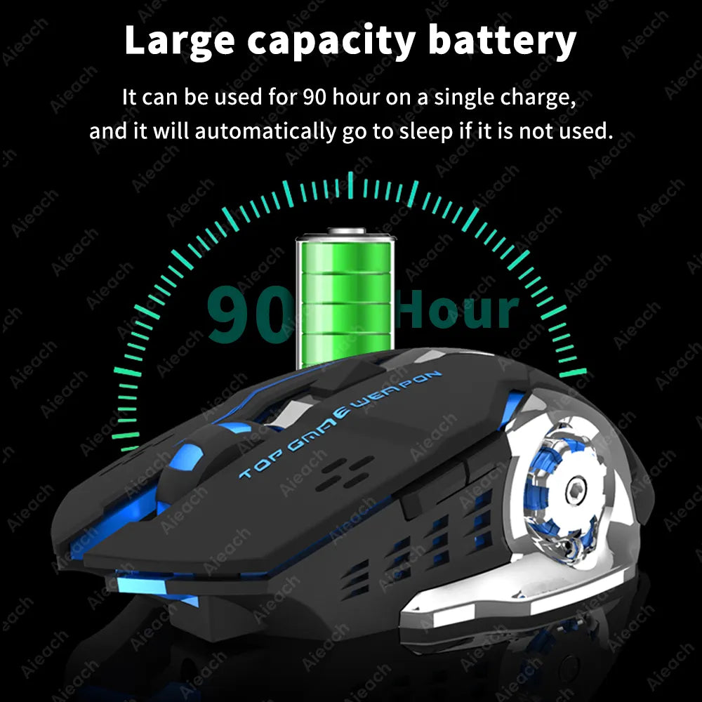 Souris de jeu sans fil Bluetooth, USB, mécanique, E-Sports, rétroéclairage, PC Gamer, ordinateur