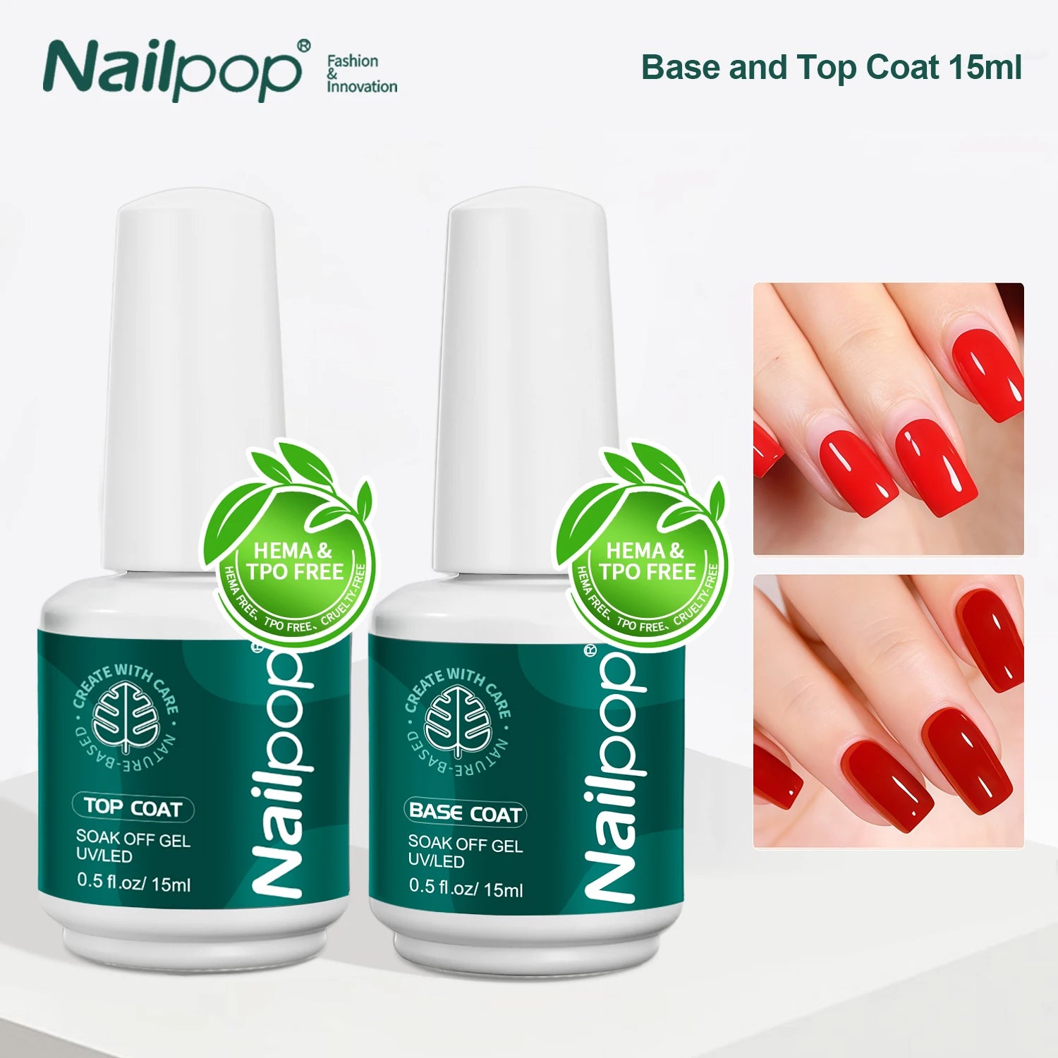 Kit Gel Base Top Coat 2 pcs, 15 ml