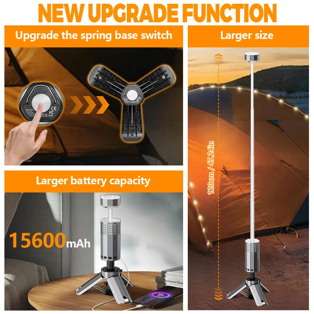 Wiederaufladbare Teleskop-Campinglampe 15600 mAh