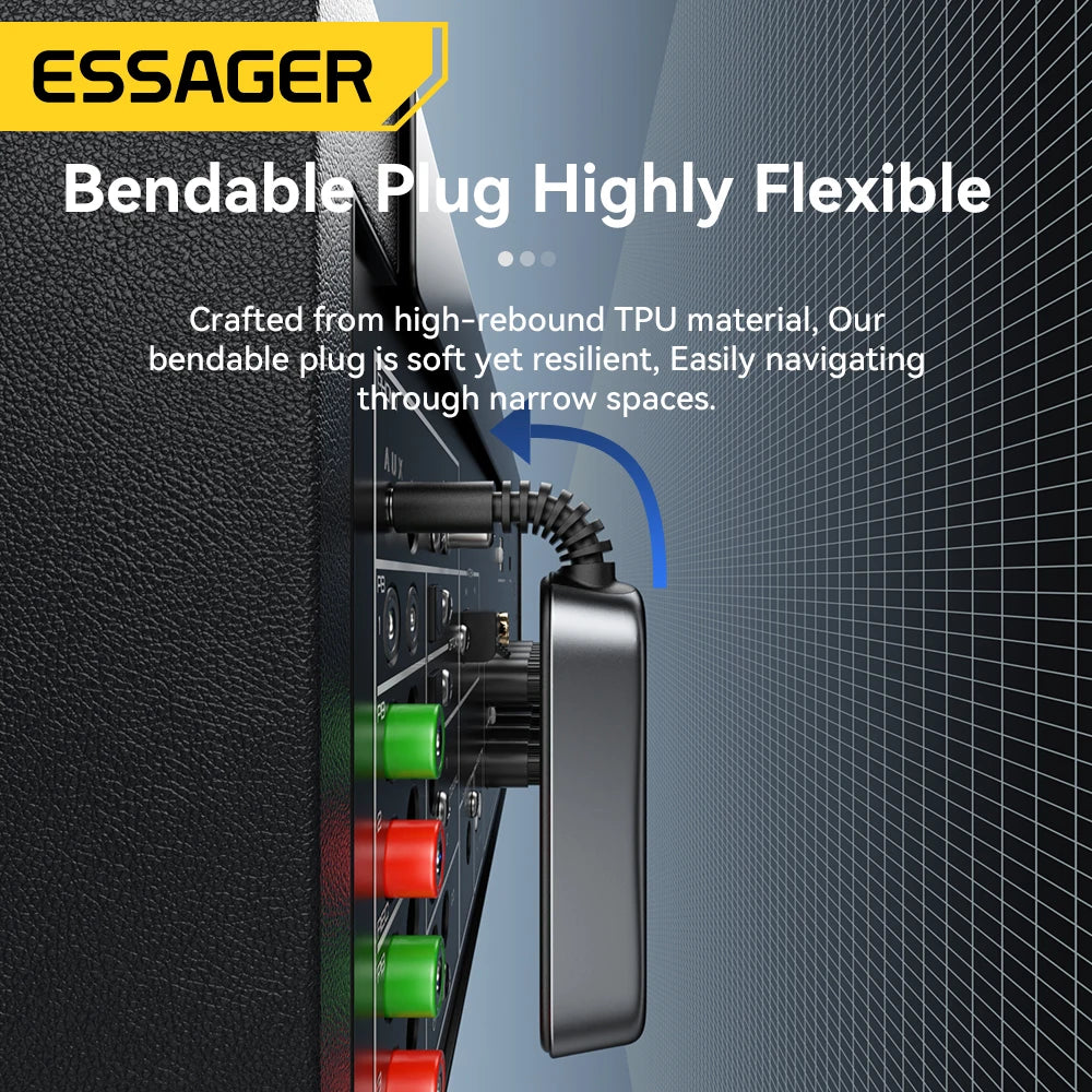 Essager Bluetooth 5.1 Audio-Sender und Empfänger, 3,5 mm, 3,5 AUX mit Mikrofon, kabelloser Adapter für Stereo-Musik, PC, TV, Autolautsprecher